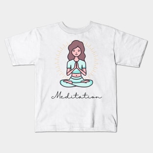 Meditation girl Kids T-Shirt